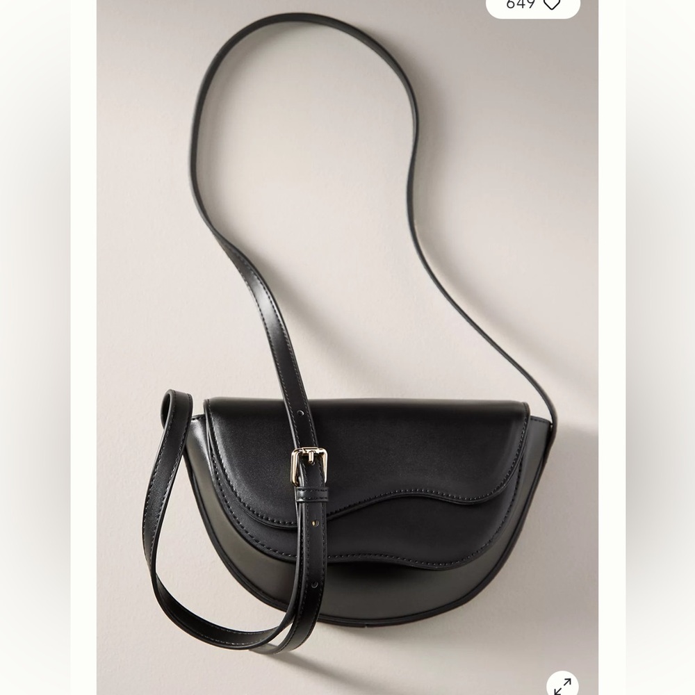 ANTHROPOLOGIE Melie Bianco Frieda Crossbody Bag - Color Black